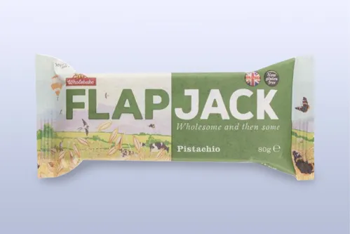 Flapjack ovesný pistácie 80 g   WHOLEBAKE
