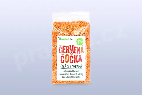 Čočka červená celá loupaná 500 g BIO  COUNTRY LIFE