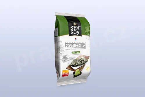 Mořské řasy chipsy s příchutí Wasabi bezlepkové, 4,5 g SEN SOY