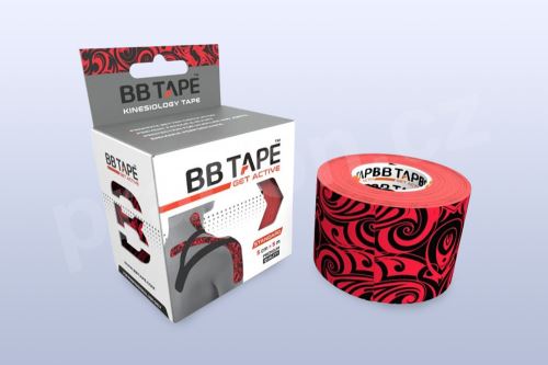 Kineziotape BB Tape s designem tetování, červená