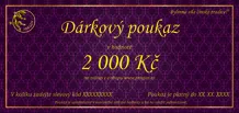 Tištěný dárkový poukaz na nákup zboží v hodnotě 2 000 Kč