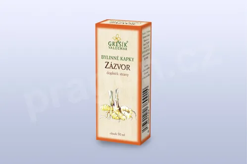 Zázvor 50 ml, GREŠÍK-Z-35% líh, Bylinné kapky