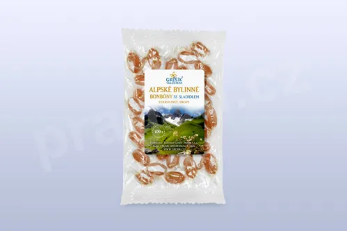 Alpské bylinné bonbóny bez cukru 100 g GREŠÍK