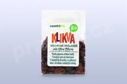 Klikva velkoplodá proslazená jablečnou šťávou 100 g BIO COUNTRY LIFE