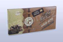 Čokoláda bílá 40% s kávovými zrny, 45 g